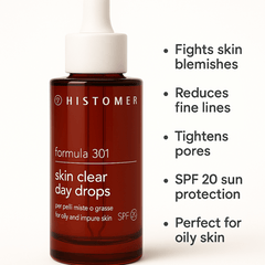 Histomer Formula 301 Skin Clear Day Drops with SPF 20 for oily skin – fights blemishes, reduces fine lines, tightens pores - E11 Store