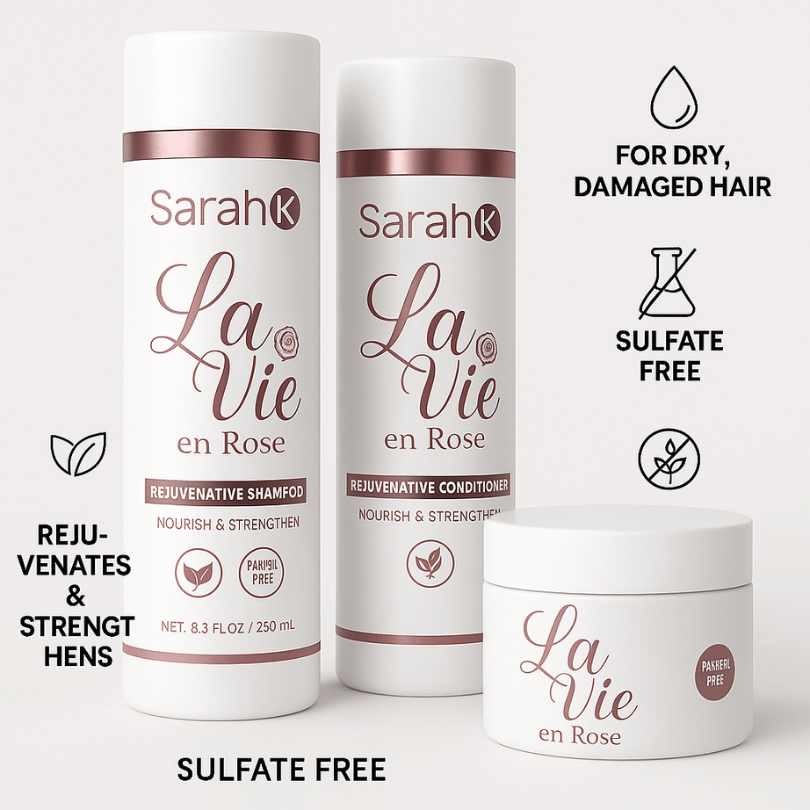 Sarah K La Vie en Rose Shampoo, Conditioner & Hair Mask Set