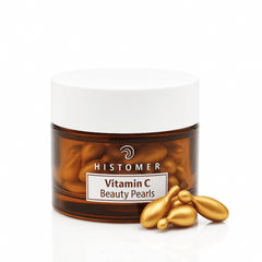 Histomer Vitamin C Beauty Pearls – 30 brightening anti-aging serum capsules in a white-capped amber jar