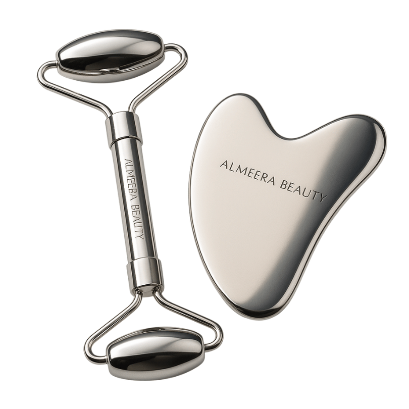 Gua Sha + Facial Roller Toolkit – Stainless Steel Facial Massage Set | E11 Store
