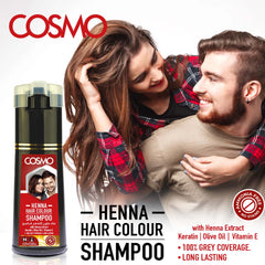 Henna Hair Colour Shampoo – 180ml | 100% Grey Coverage | Ammonia - Free with Henna, Keratin, Olive Oil & Vitamin E - E11 Store