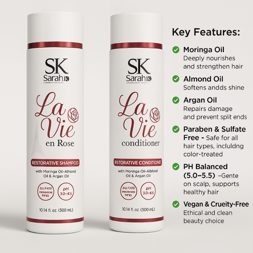 Sarah K La Vie en Rose Restorative Shampoo & Conditioner – Paraben & Sulfate Free