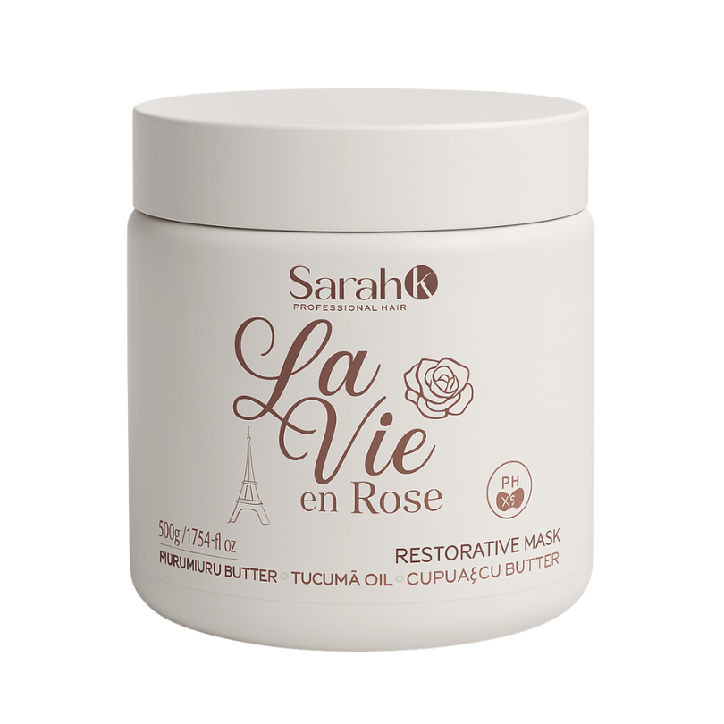 Sarah K La Vie en Rose Restorative Mask 500g – Vegan deep repair hair mask with Murumuru Butter, Tucumã Oil & Cupuaçu Butter. E11 Store