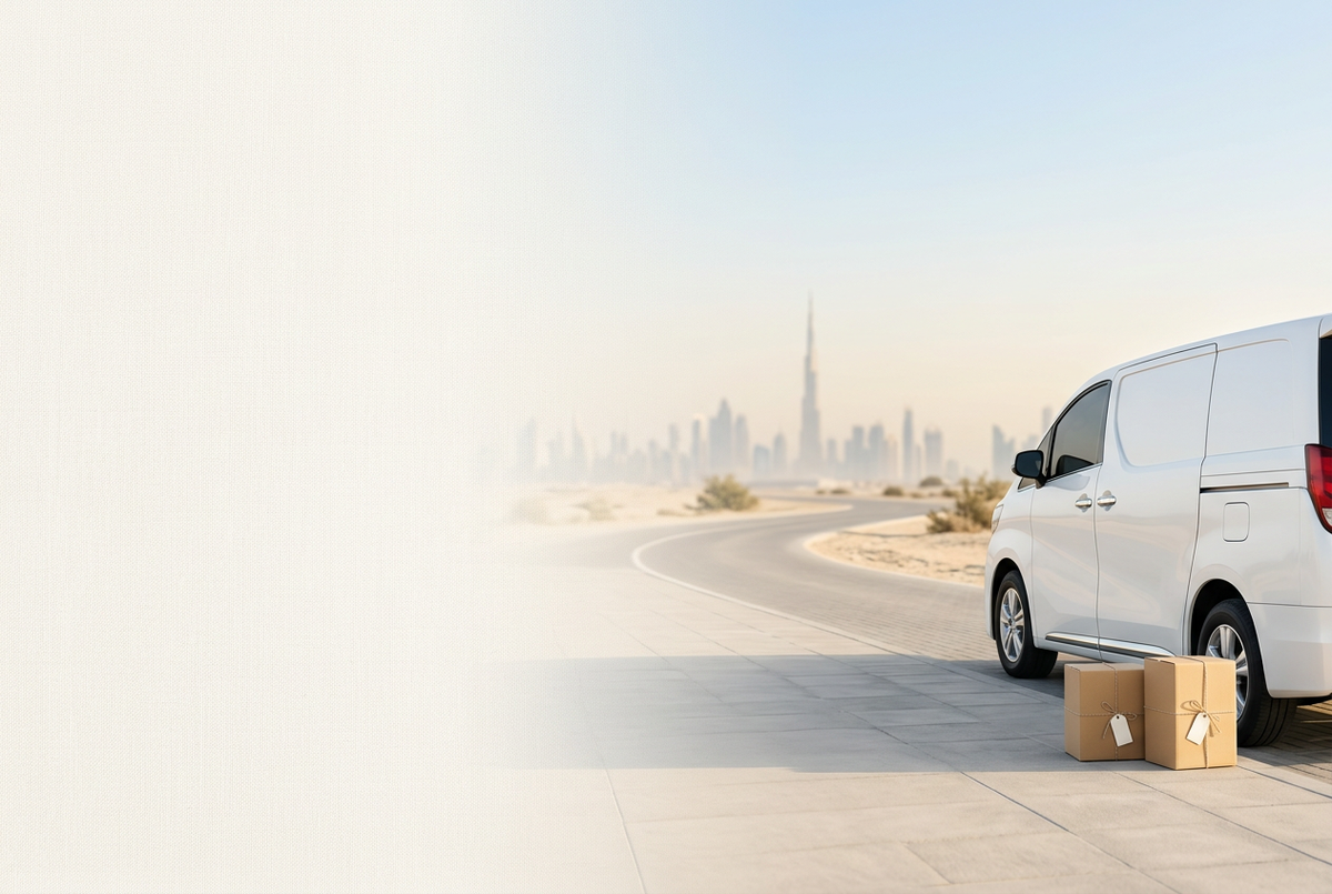 Fast delivery in the UAE testimonial background