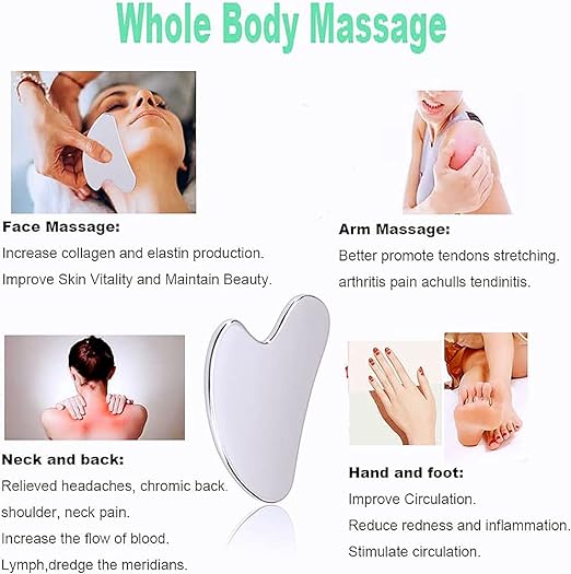 Gua Sha + Facial Roller Toolkit – Stainless Steel Facial Massage Set - E11 Store
