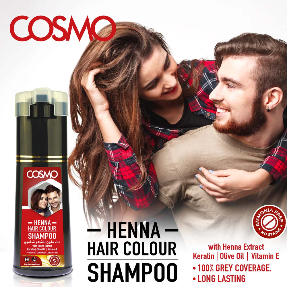 Henna Hair Colour Shampoo – 180ml | 100% Grey Coverage | Ammonia - Free with Henna, Keratin, Olive Oil & Vitamin E - E11 Store
