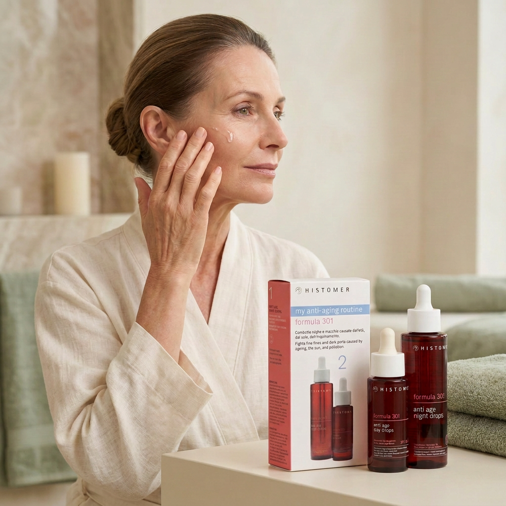 Histomer Anti-Age kit with the woman facing right