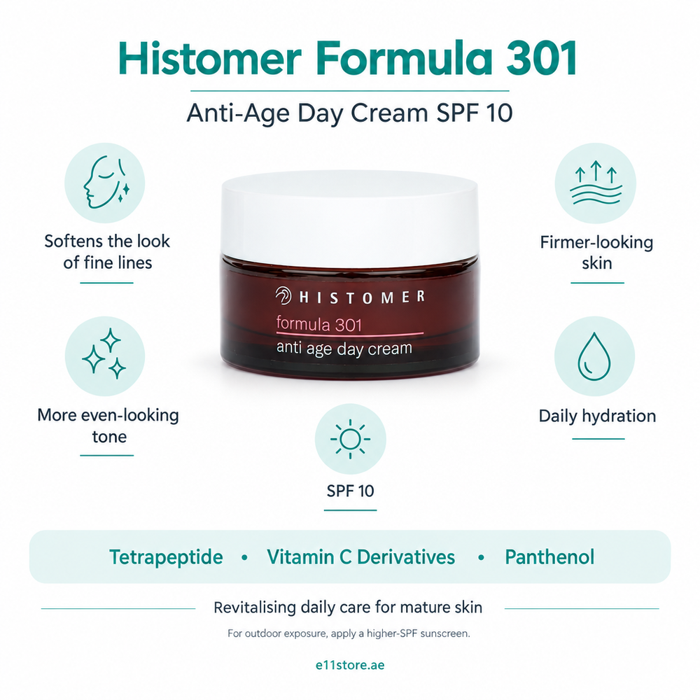 Histomer Formula 301 Anti-Age Day Cream SPF10 key-features image | E11 Store