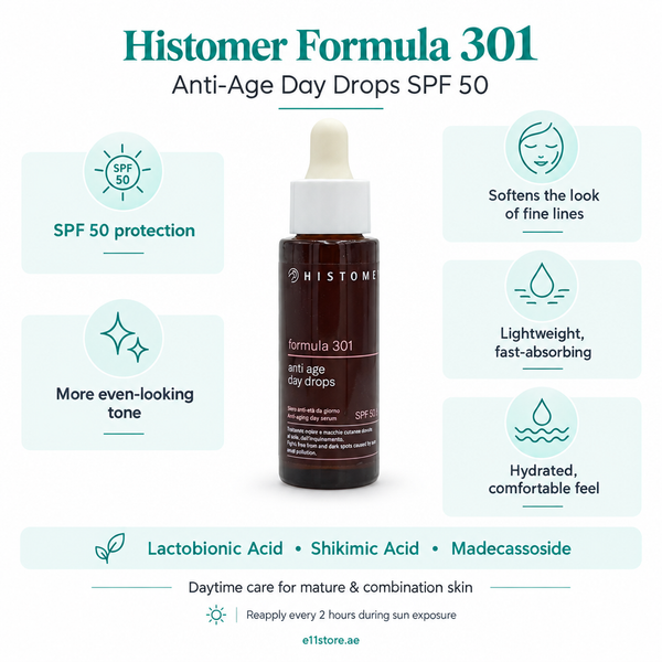 Histomer Formula 301 Anti-Age Day Drops SPF50 key-features image | E11 Store
