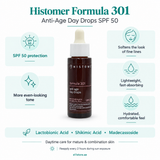 Histomer Formula 301 Anti-Age Day Drops SPF50 key-features image | E11 Store