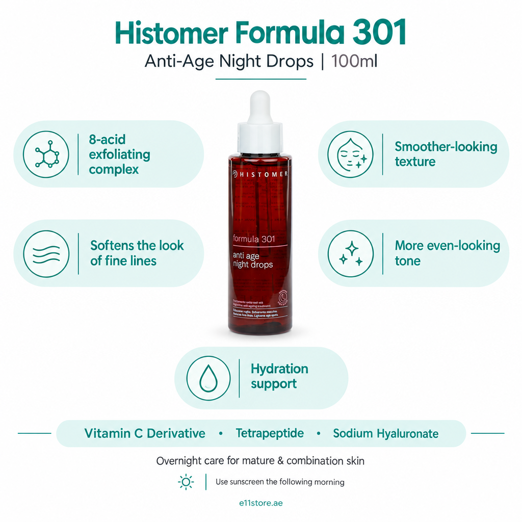 Histomer Formula 301 Anti-Age Night Drops 100ml key-features image | E11 Store