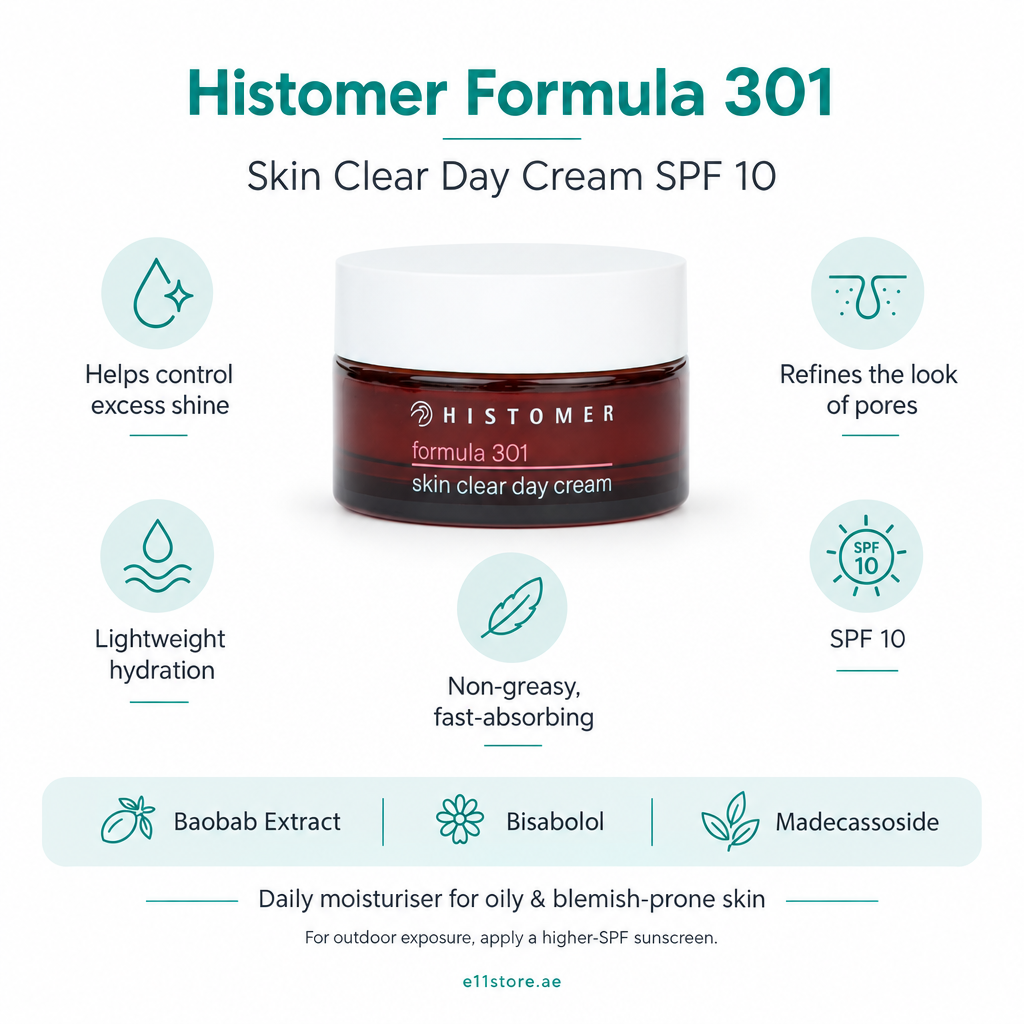 Histomer Formula 301 Skin Clear Day Cream SPF10 key-features image | E11 Store