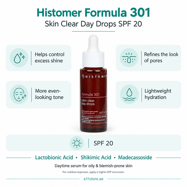 Histomer Formula 301 Skin Clear Day Drops SPF20 key-features image | E11 Store