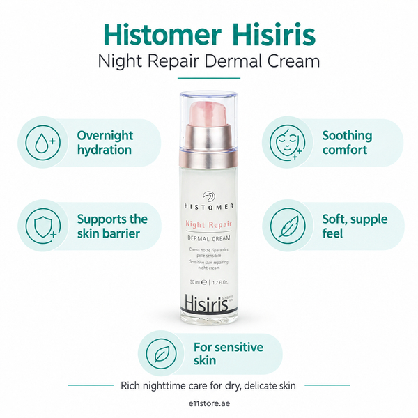 Histomer Hisiris Night Repair Dermal Cream key-features image | E11 Store