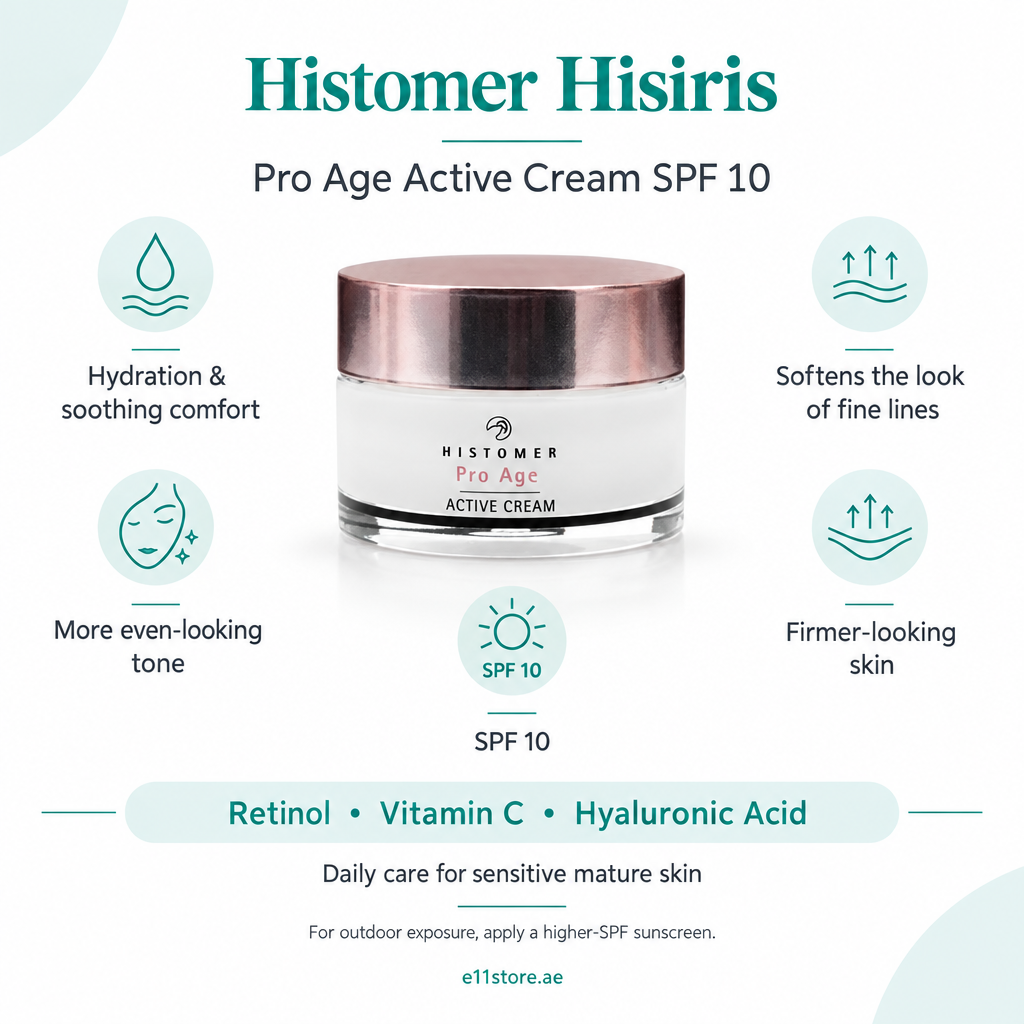 Histomer Hisiris Pro Age Active Cream SPF10 key-features image | E11 Store