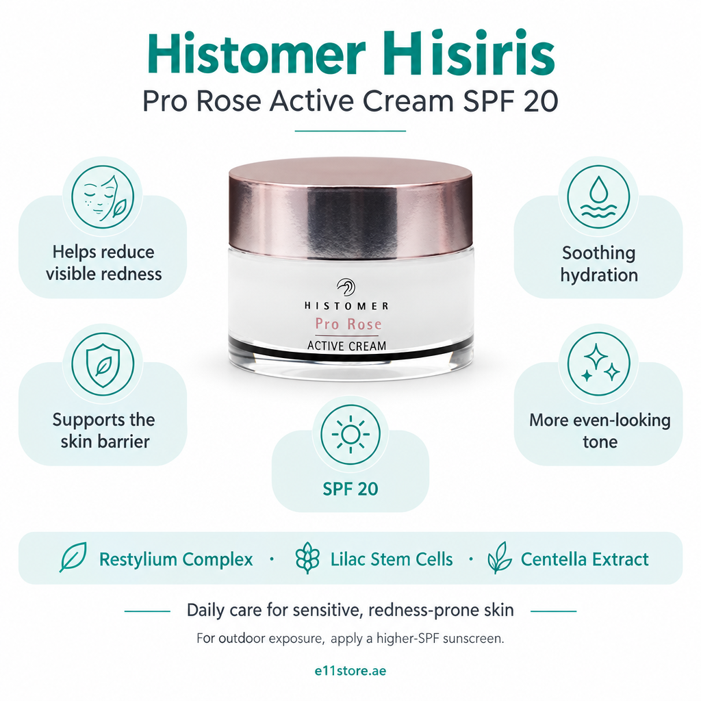 Histomer Hisiris Pro Rose Active Cream SPF20 key-features image | E11 Store