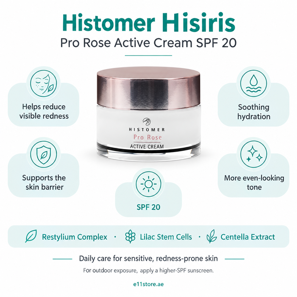 Histomer Hisiris Pro Rose Active Cream SPF20 key-features image | E11 Store