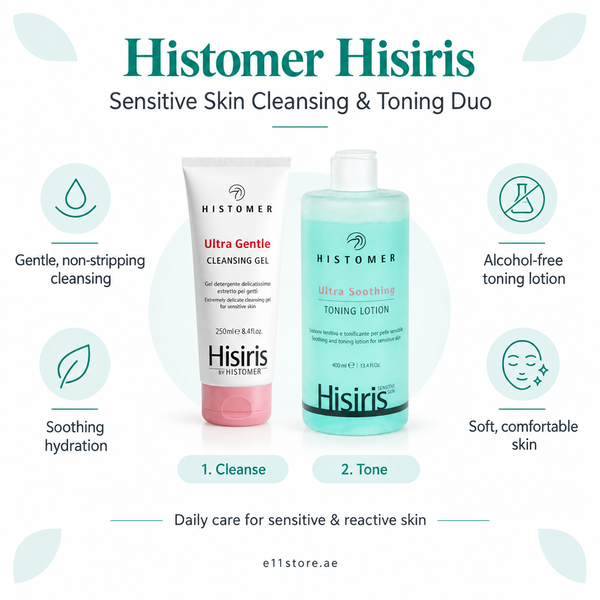 Histomer Hisiris Sensitive Skin Cleansing and Toning Duo key-features image | E11 Store