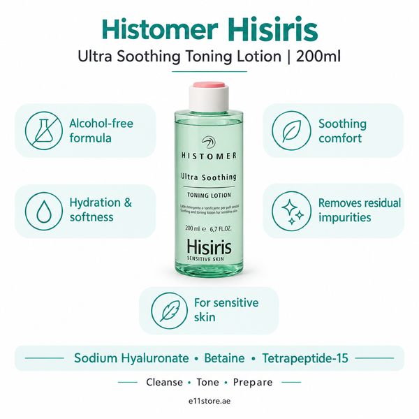 Histomer Hisiris Ultra Soothing Toning Lotion 200ml key-features image | E11 Store