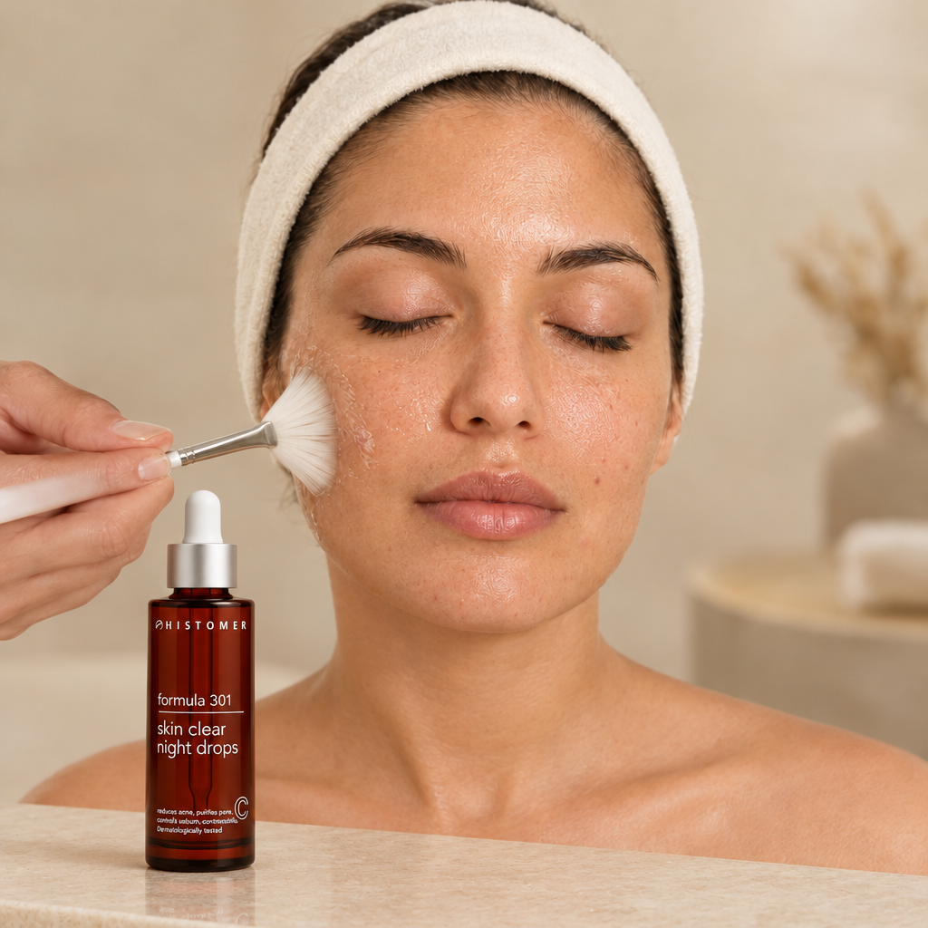 Oily and Impure Skin with Acids featuring Histomer Skin Clear Night Drops