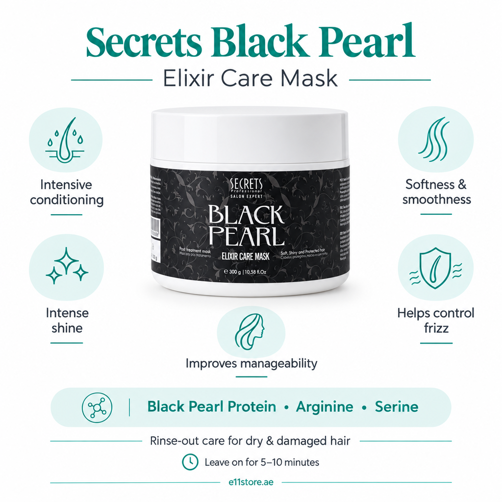 Secrets Black Pearl Elixir Care Mask key-features image | E11 Store