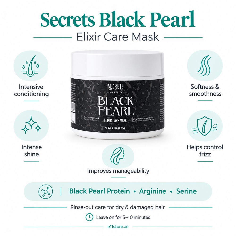 Secrets Black Pearl Elixir Care Mask key-features image | E11 Store