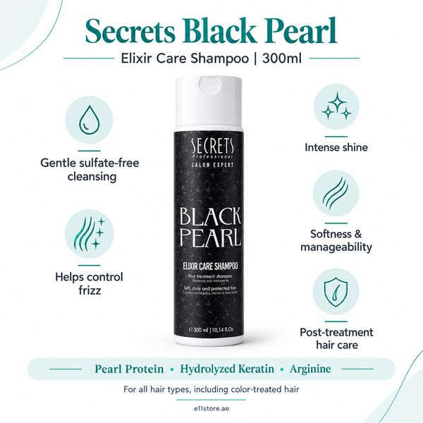 Secrets Black Pearl Elixir Care Shampoo 300ml key-features image | E11 Store