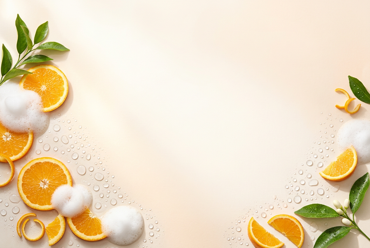 Vitamin C cleansing mousse testimonial background