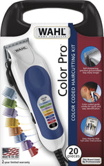 Wahl Colour Pro Cordless Clipper Kit, Soft Hairbrush Neck Duster, 12 Colour Coded Guide Combs, Hair Clippers for Men, Head Shaver, Men's Hair Clippers, Easy Home Haircutting, Family Haircuts, White 79300-1616