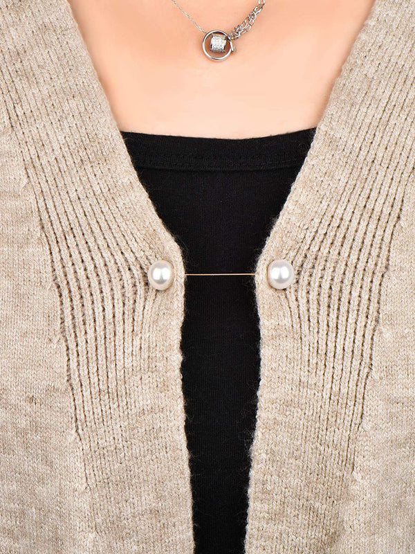 Elegant Faux Pearl Brooch Pins – For Sweaters, Shawls, Cardigans & Dresses - E11 Store
